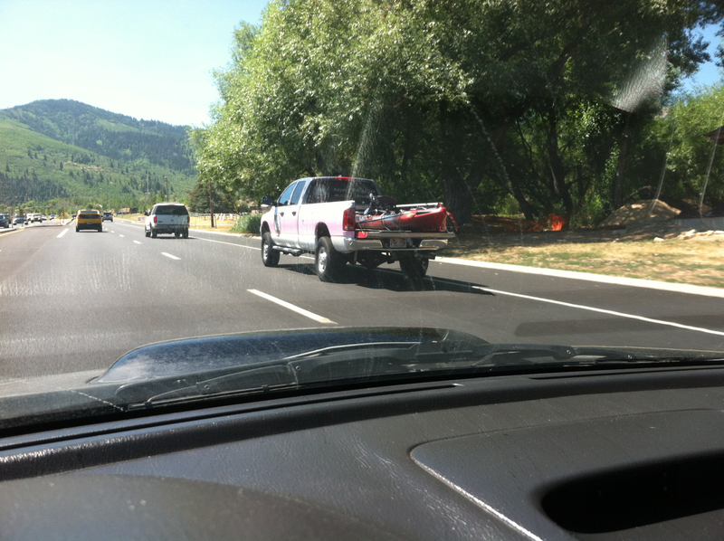This guy owns a kayak fishing outfitter or something and his truck is painted like a trout. I love it.